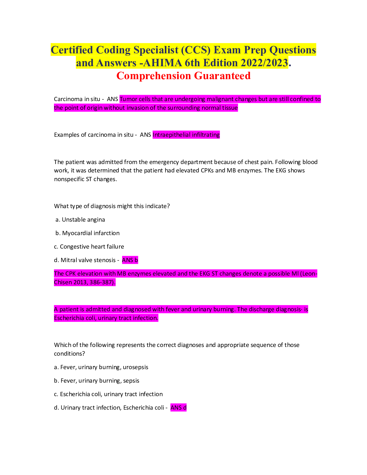 Ahima Ccs Self Assessment With Answers admission.sust.edu